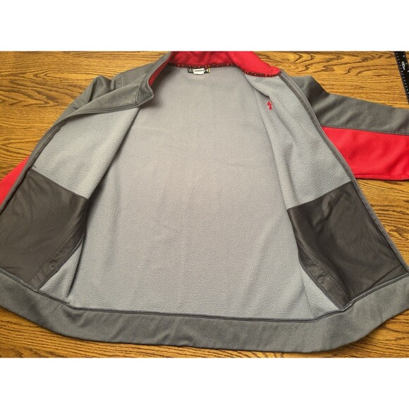 Under Armour Men's Large Full Zip Light Jacket Gray & Red SN: 1248905 2014 - Picture 9 of 15